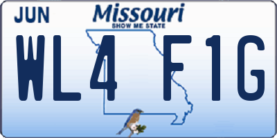 MO license plate WL4F1G