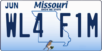 MO license plate WL4F1M