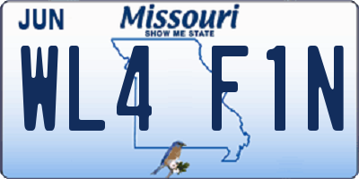 MO license plate WL4F1N