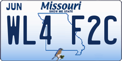 MO license plate WL4F2C