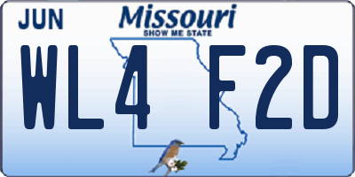 MO license plate WL4F2D
