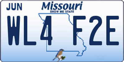 MO license plate WL4F2E