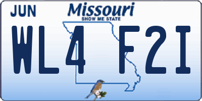 MO license plate WL4F2I