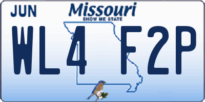 MO license plate WL4F2P