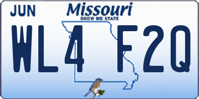 MO license plate WL4F2Q