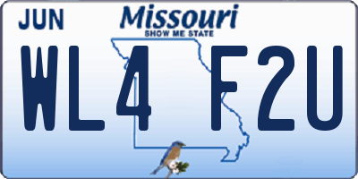 MO license plate WL4F2U
