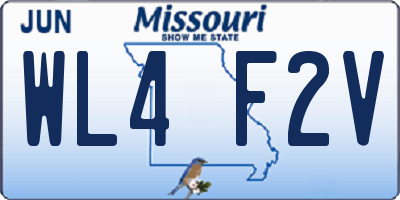 MO license plate WL4F2V