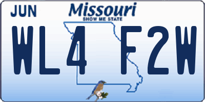 MO license plate WL4F2W