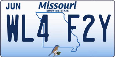 MO license plate WL4F2Y