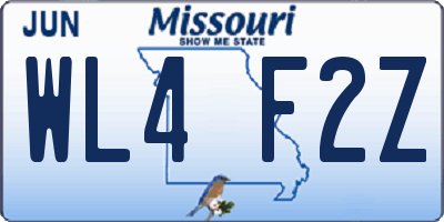 MO license plate WL4F2Z