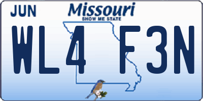 MO license plate WL4F3N