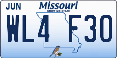 MO license plate WL4F3O