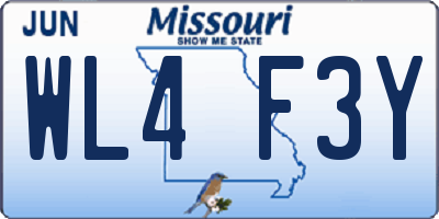 MO license plate WL4F3Y