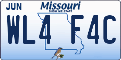 MO license plate WL4F4C