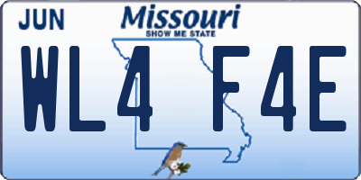 MO license plate WL4F4E