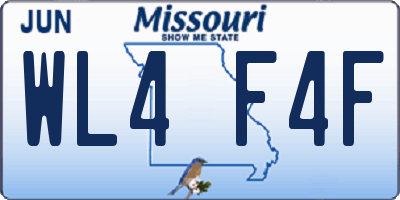 MO license plate WL4F4F