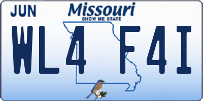 MO license plate WL4F4I