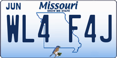 MO license plate WL4F4J