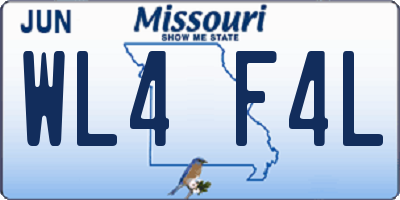 MO license plate WL4F4L