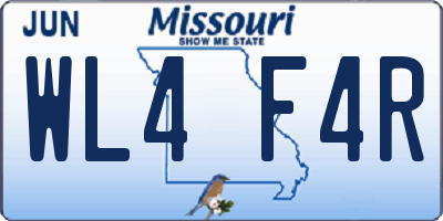 MO license plate WL4F4R