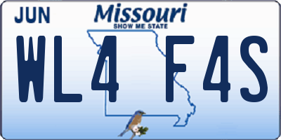 MO license plate WL4F4S