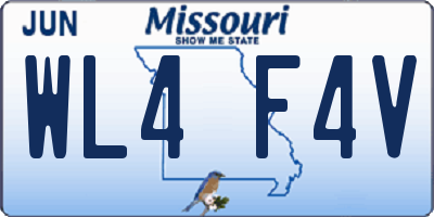 MO license plate WL4F4V