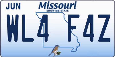 MO license plate WL4F4Z