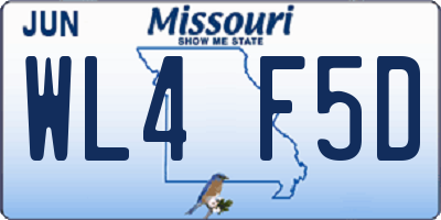 MO license plate WL4F5D