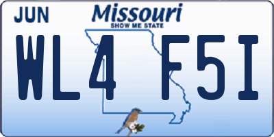 MO license plate WL4F5I