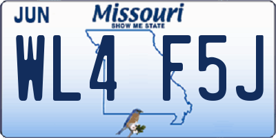 MO license plate WL4F5J