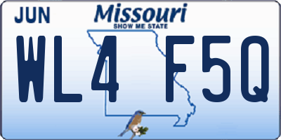 MO license plate WL4F5Q