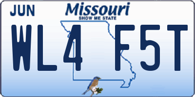 MO license plate WL4F5T