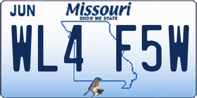MO license plate WL4F5W