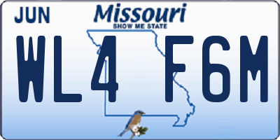 MO license plate WL4F6M