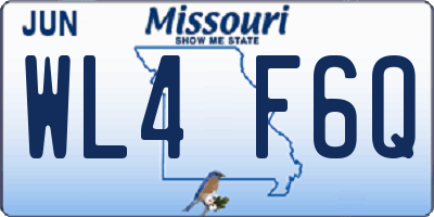 MO license plate WL4F6Q