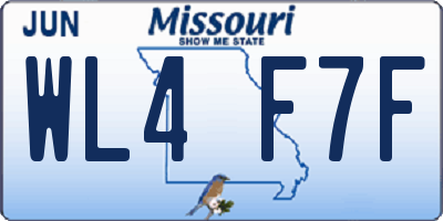 MO license plate WL4F7F