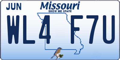 MO license plate WL4F7U