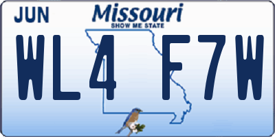 MO license plate WL4F7W