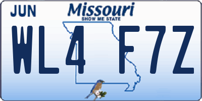 MO license plate WL4F7Z