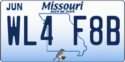 MO license plate WL4F8B