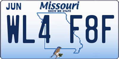 MO license plate WL4F8F