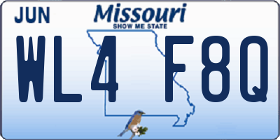 MO license plate WL4F8Q