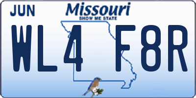 MO license plate WL4F8R