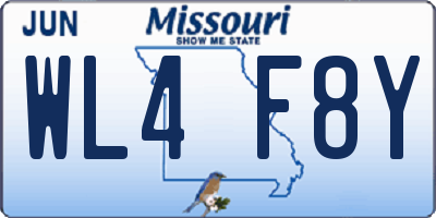 MO license plate WL4F8Y