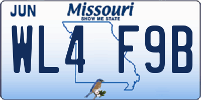MO license plate WL4F9B