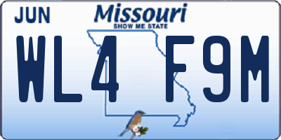 MO license plate WL4F9M