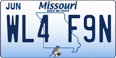 MO license plate WL4F9N