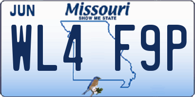 MO license plate WL4F9P