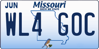 MO license plate WL4G0C