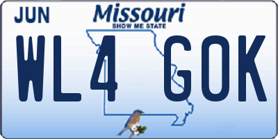 MO license plate WL4G0K